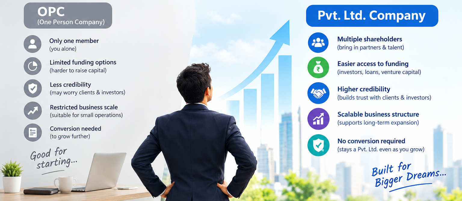 Why a Pvt. Ltd. Company Is Better Than an OPC for a Growing Startup